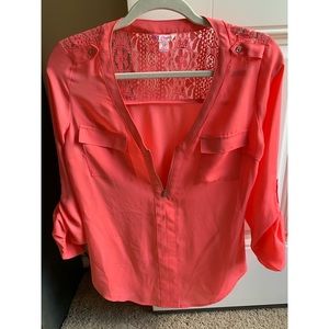 Juniors size M coral dress blouse